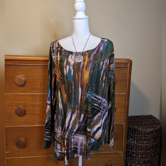 Attitudes by Renee Tops - ATTITUDES Painted Tunic